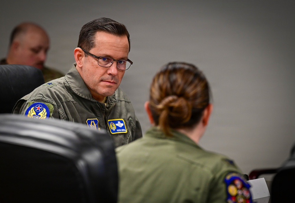 Brig. Gen. Kevin Merrill, 10th Air Force Commander, Conducts Leadership Visit with 513th ACG