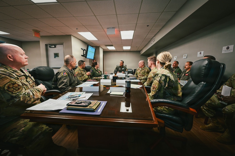 Brig. Gen. Kevin Merrill, 10th Air Force Commander, Conducts Leadership Visit with 513th ACG