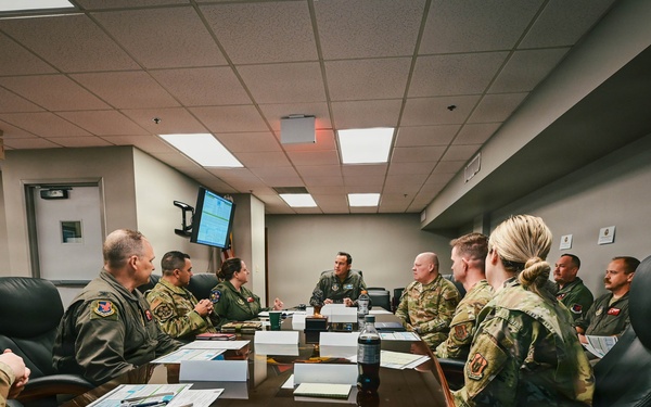 Brig. Gen. Kevin Merrill, 10th Air Force Commander, Conducts Leadership Visit with 513th ACG