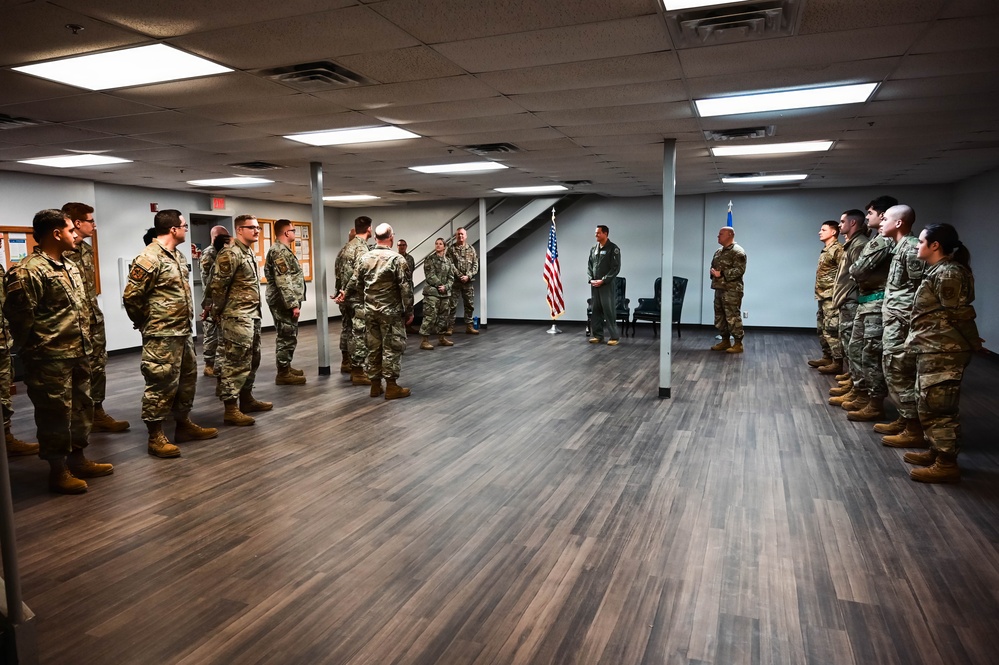 Brig. Gen. Kevin Merrill, 10th Air Force Commander, Conducts Leadership Visit with 513th ACG