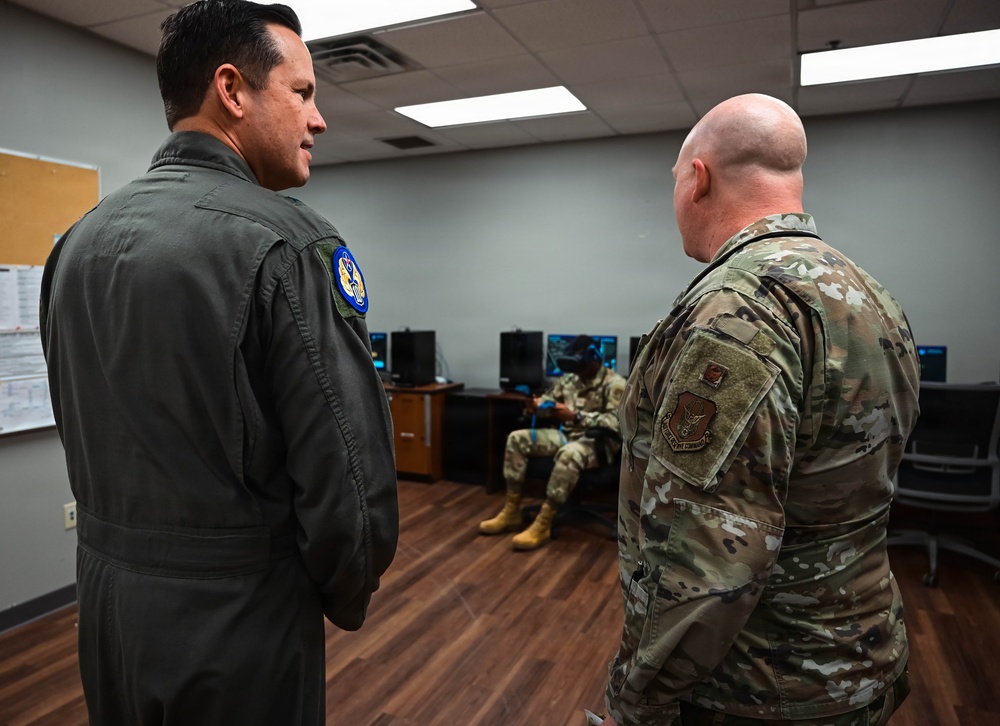 Brig. Gen. Kevin Merrill, 10th Air Force Commander, Conducts Leadership Visit with 513th ACG