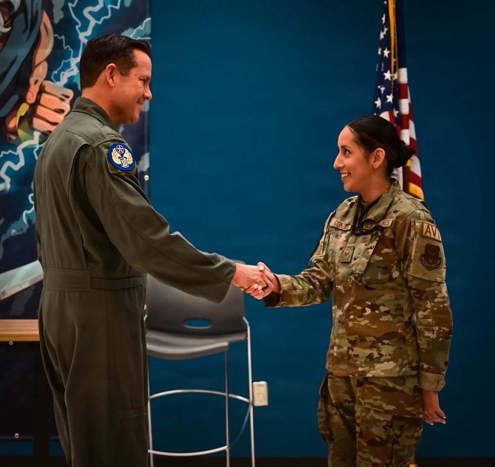 Brig. Gen. Kevin Merrill, 10th Air Force Commander, Conducts Leadership Visit with 513th ACG