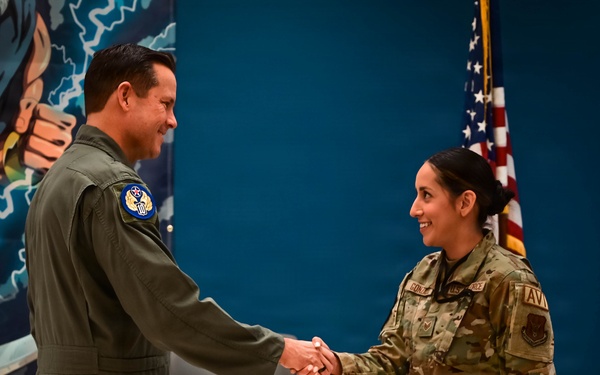 Brig. Gen. Kevin Merrill, 10th Air Force Commander, Conducts Leadership Visit with 513th ACG