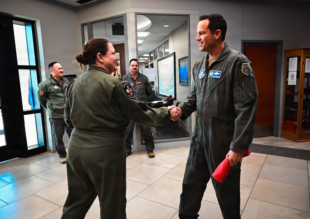 Brig. Gen. Kevin Merrill, 10th Air Force Commander, Conducts Leadership Visit with 513th ACG