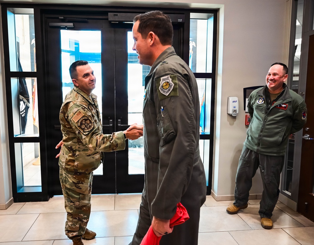 Brig. Gen. Kevin Merrill, 10th Air Force Commander, Conducts Leadership Visit with 513th ACG