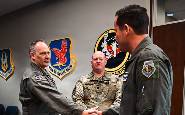 Brig. Gen. Kevin Merrill, 10th Air Force Commander, Conducts Leadership Visit with 513th ACG