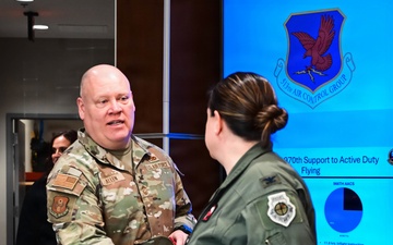 Brig. Gen. Kevin Merrill, 10th Air Force Commander, Conducts Leadership Visit with 513th ACG