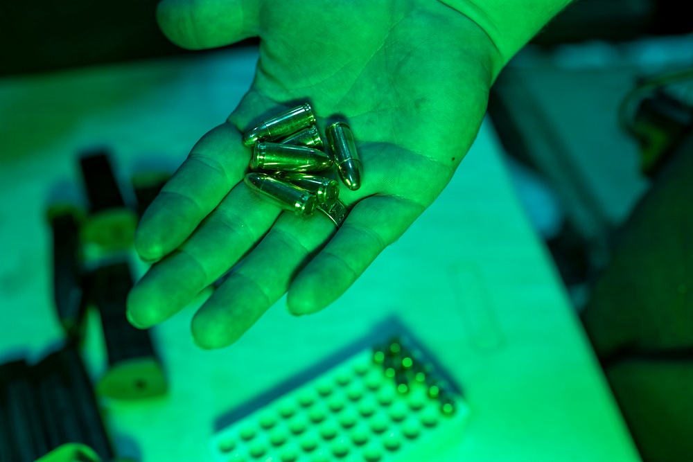 USS Tripoli Conducts A Low Light Gun Shoot