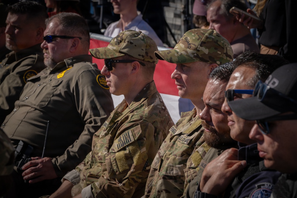 DHS Secretary holds press conference at Arizona border wall