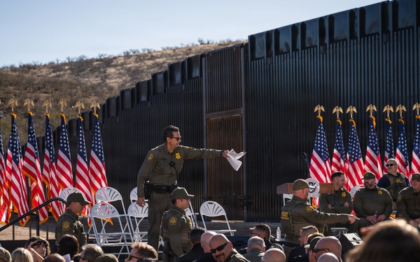 DHS Secretary holds press conference at Arizona border wall