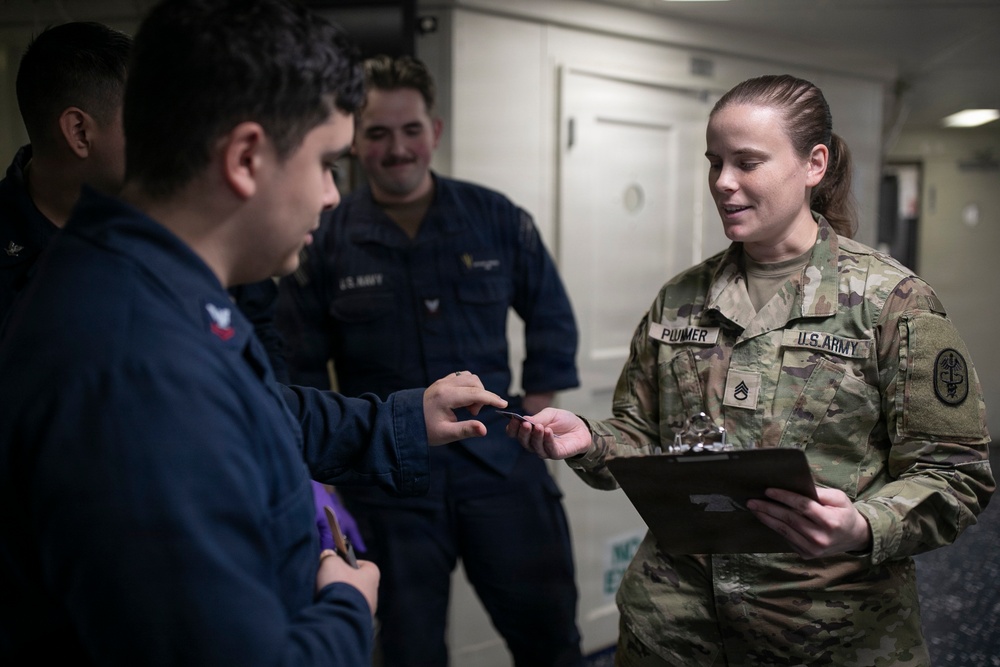 USS Tripoli Conducts Walking Blood Bank Pre-Screenings