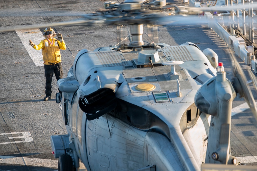 USS Tripoli Conducts Flight and Boat Operations