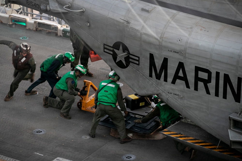 USS Tripoli Conducts Flight and Boat Operations