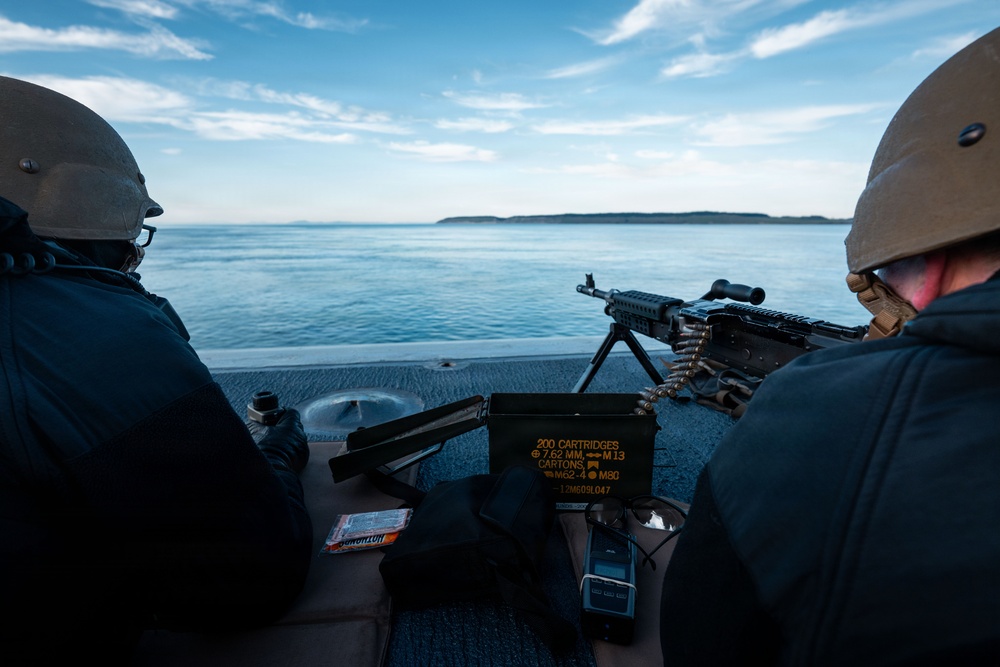 USS Theodore Roosevelt Departs From Indian Island