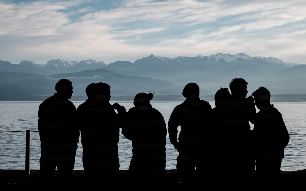 USS Theodore Roosevelt Departs From Indian Island