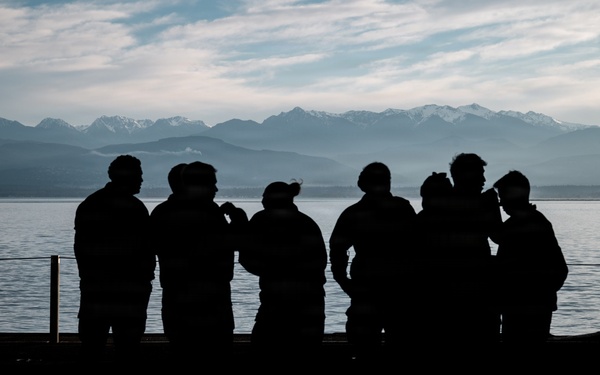USS Theodore Roosevelt Departs From Indian Island
