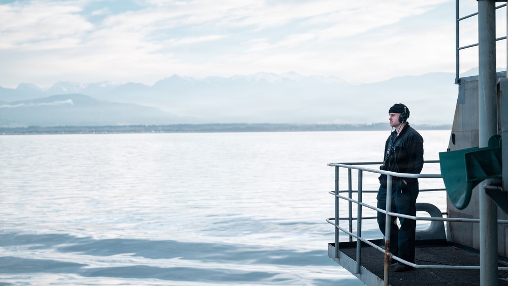 USS Theodore Roosevelt Departs From Indian Island
