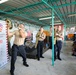 Members of the U.S. Naval Forces Europe and Africa Band (Topside Brass Band) perform for students and teachers at Vent d'un Rêve