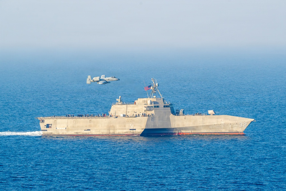 U.S A-10 Conducts Joint Training Exercise with USS Santa Barbara