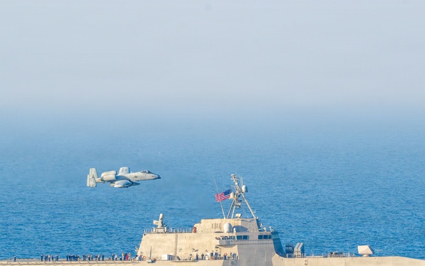 U.S A-10 Conducts Joint Training Exercise with USS Santa Barbara