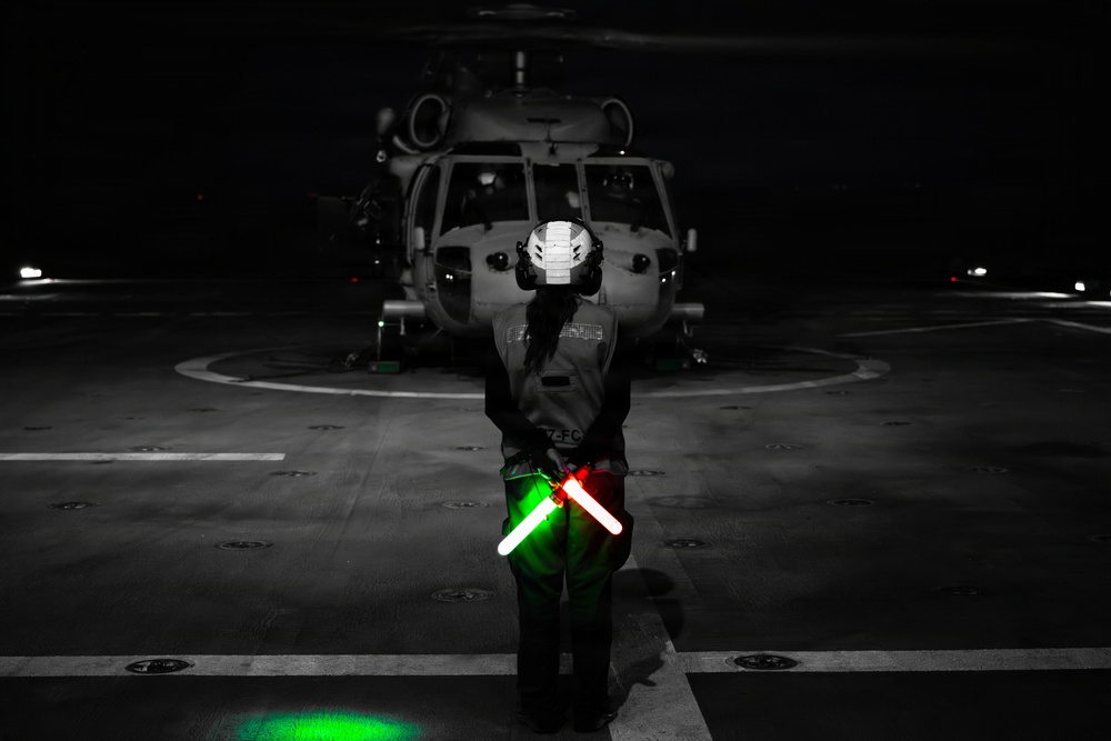 USS Santa Barbara Conducts Flight Operations in the Arabian Gulf