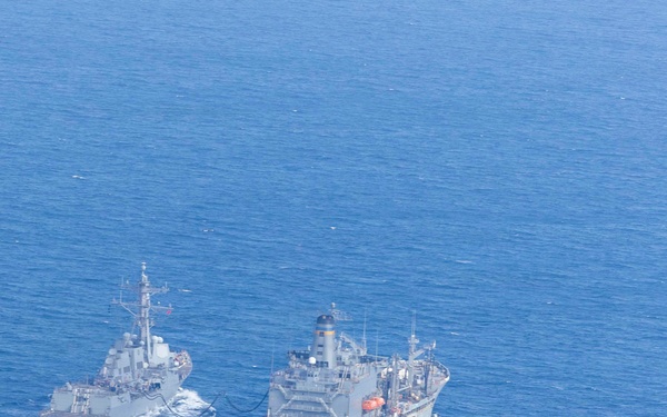 USS Michael Murphy Conducts Replenishment At Sea