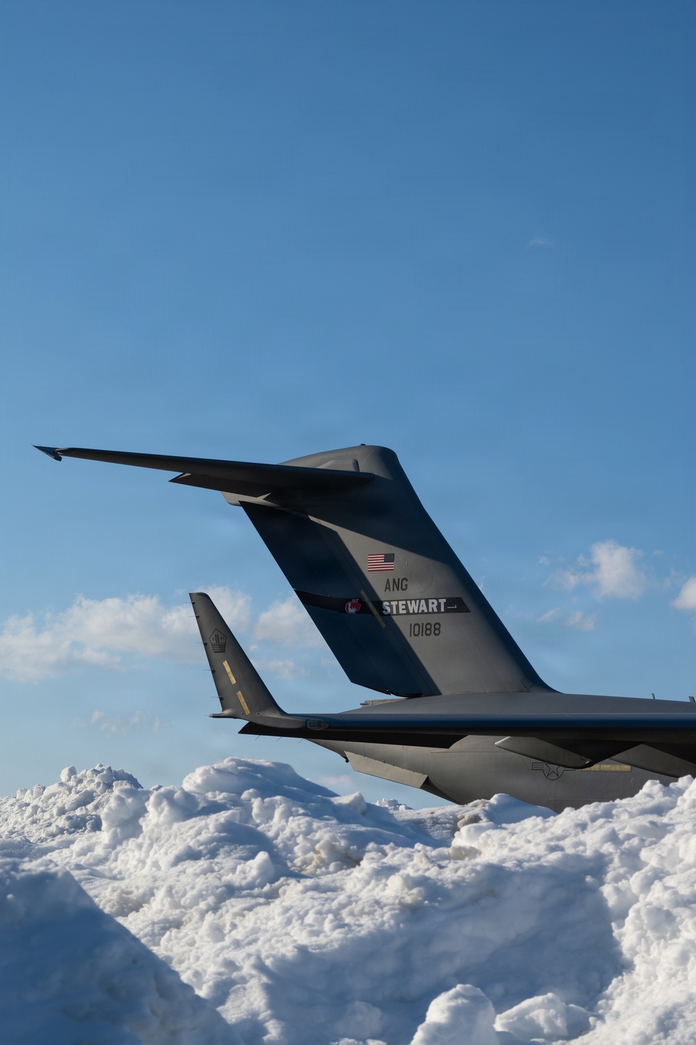 Snow on the 105th AW Flightline