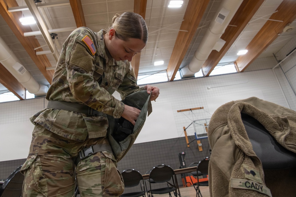 1st Armored Combat Brigade conducted a gas mask donning class