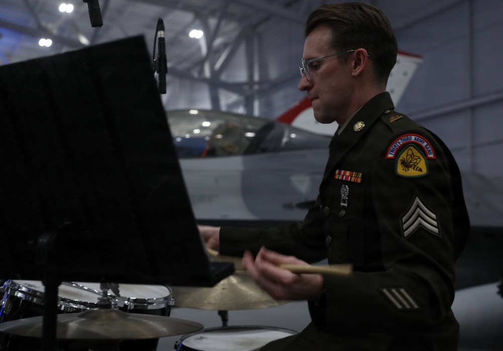 23rd Army Band Members perform at Hill Aerospace Museum