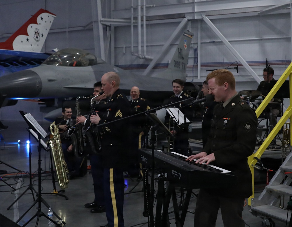 23rd Army Band Members perform at Hill Aerospace Museum
