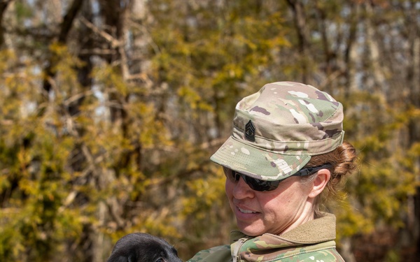 Puppies help boost morale during Brigade Best Warrior Competition