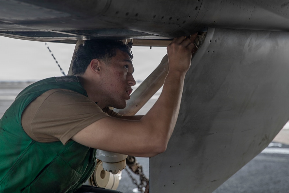 Abraham Lincoln Conducts Routine Maintenance