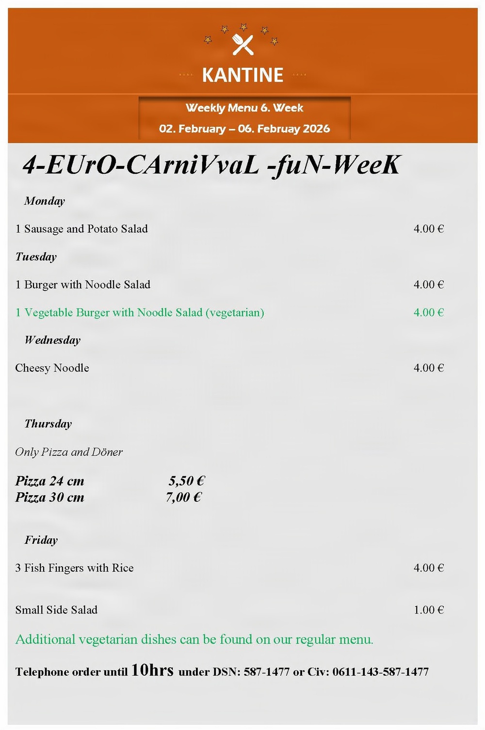 Kantine menu 9-13 Feb. (ENG)