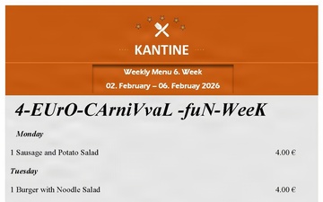 Kantine menu 9-13 Feb. (ENG)