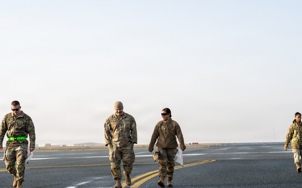 386TH AEW Performs FOD Walk, Recovers A-10C Aircraft After Flight