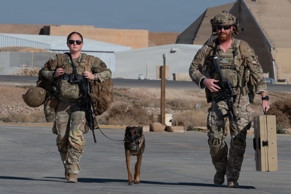 332nd Expeditionary Security Forces Squadron K-9 unit operates within CENTCOM AOR