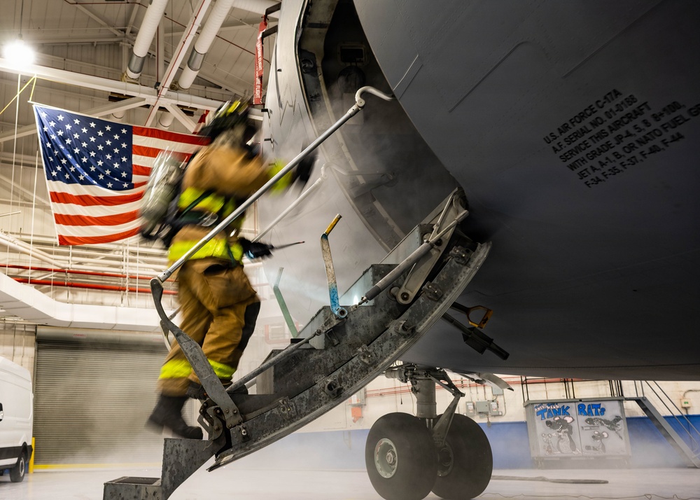 Firefighters’ smoky C-17 training