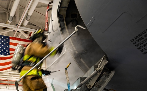 Firefighters’ smoky C-17 training