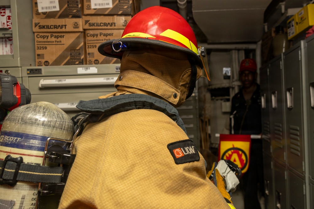 USS Delbert D. Black (DDG 119) Conducts a Damage Control Drill