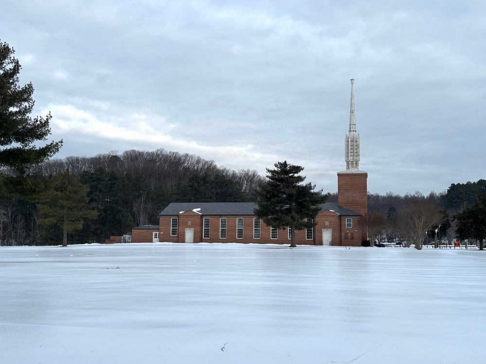 Record Winter Storm Fern Covers Quantico in Ice