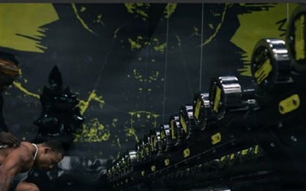 Sgt. Zephaniah Lawson in the gym