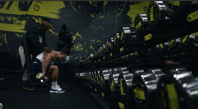 Sgt. Zephaniah Lawson in the gym