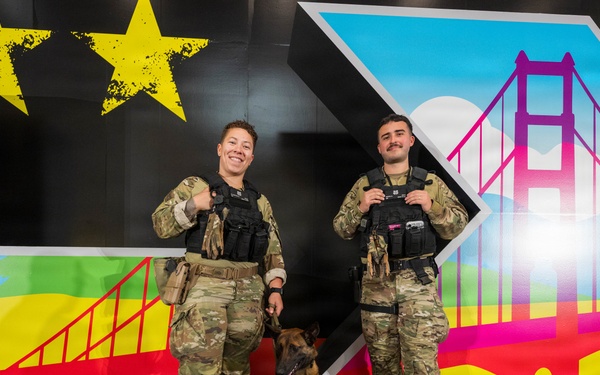 U.S. Coast Guard Maritime Safety and Security Team conduct K-9 sweeps in preparation for the Super Bowl.