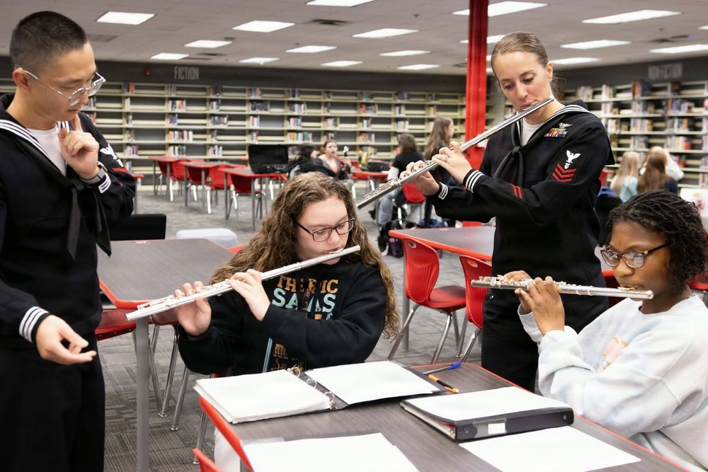 Navy Band Southeast's Brass Band and Woodwind Quintet perform at Middleburg High School