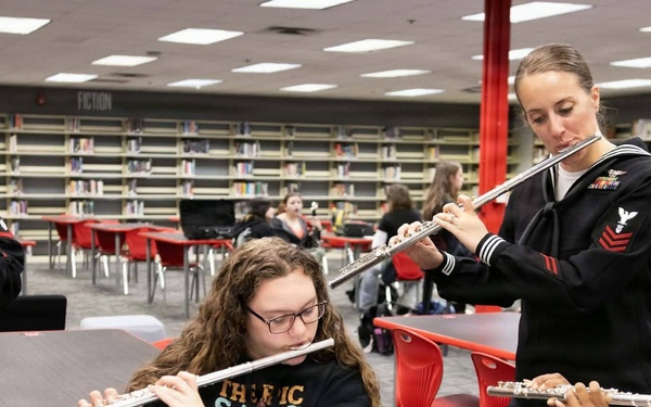 Navy Band Southeast's Brass Band and Woodwind Quintet perform at Middleburg High School