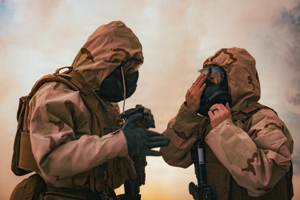 CLB-7 conduct CBRN training during Integrated Training Exercise