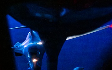 92nd Air Refueling Wing refuels B-1 Lancer after Super Bowl flyover