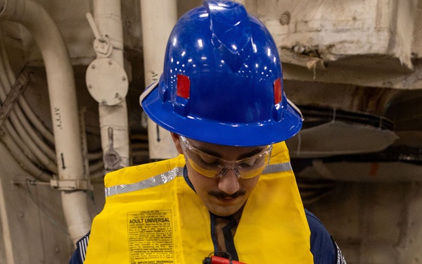 Deck Department Conducts Maintenance on Float Coats