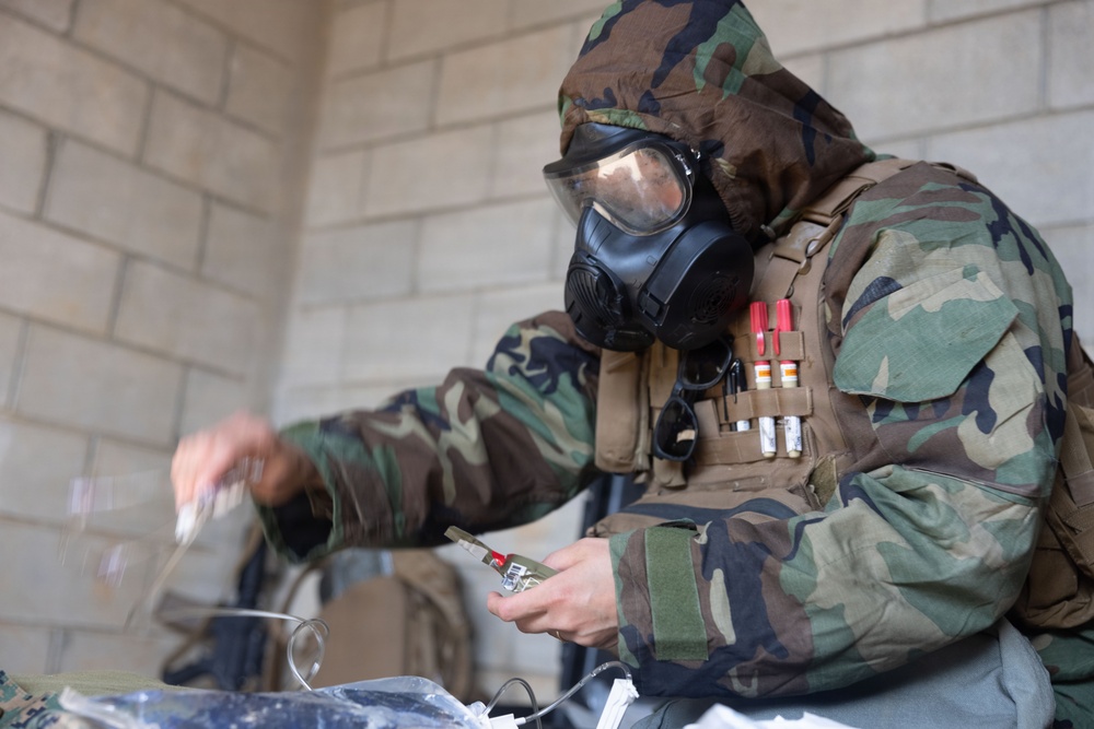 U.S. Marines with 4th Regiment CBRN Training during MCCRE