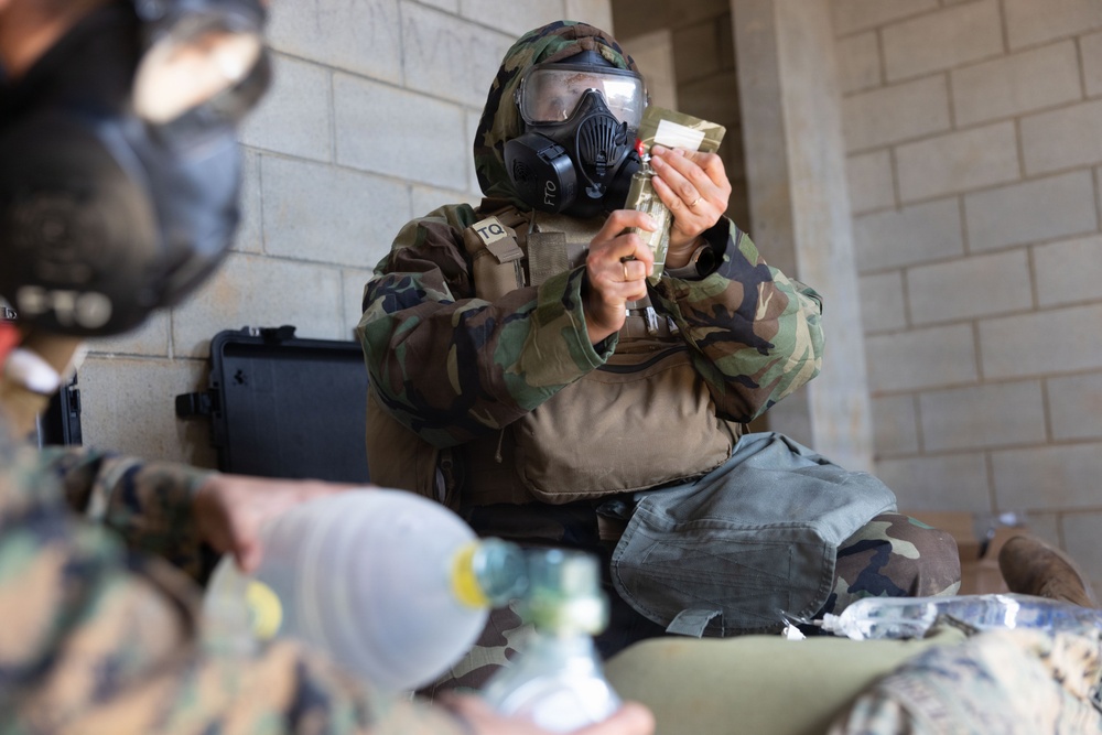 U.S. Marines with 4th Regiment CBRN Training during MCCRE